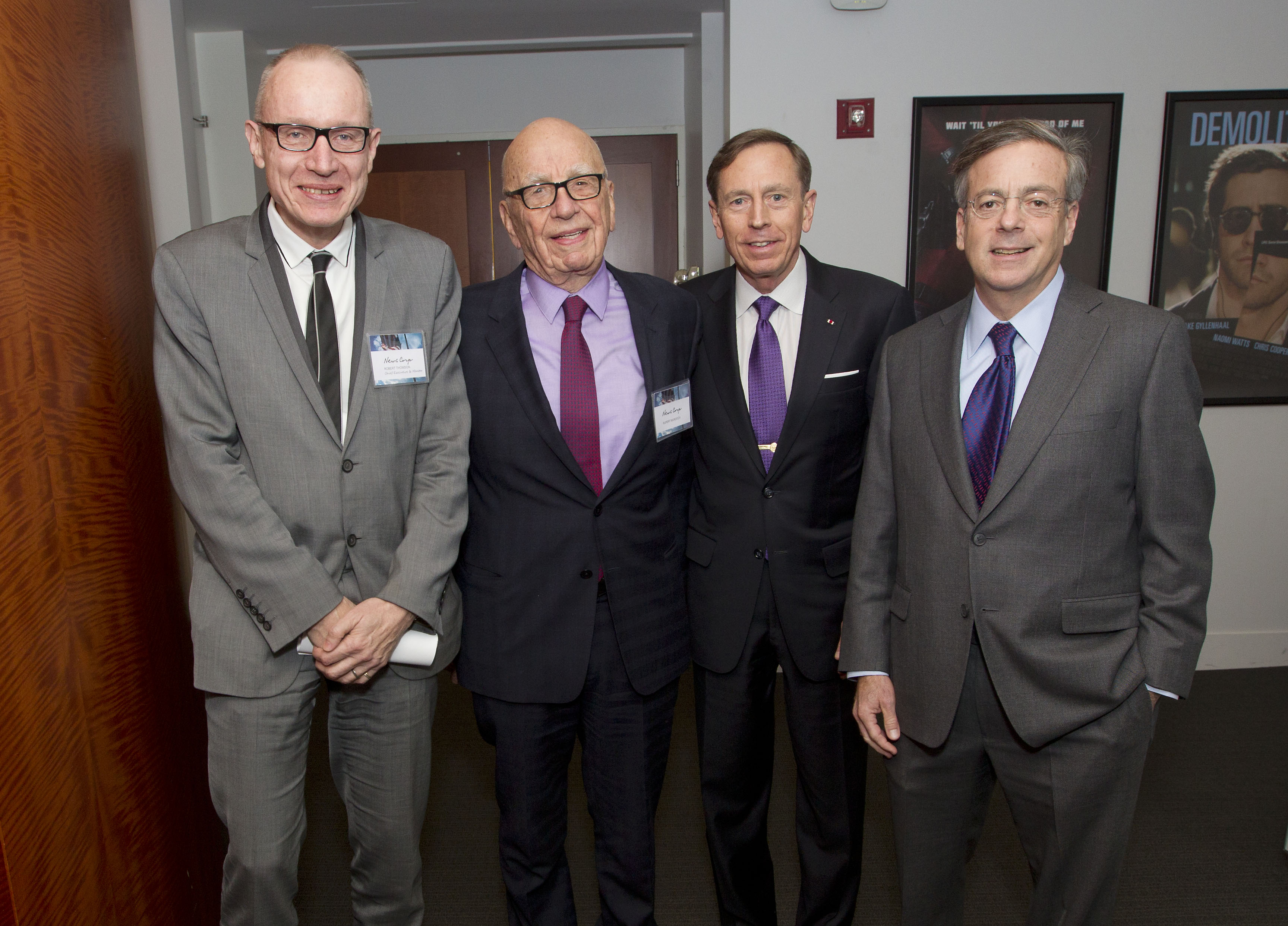 Robert Thomson, Sidney E. Goodfriend, Rupert Murdoch, General (Ret) David H. Petraeus