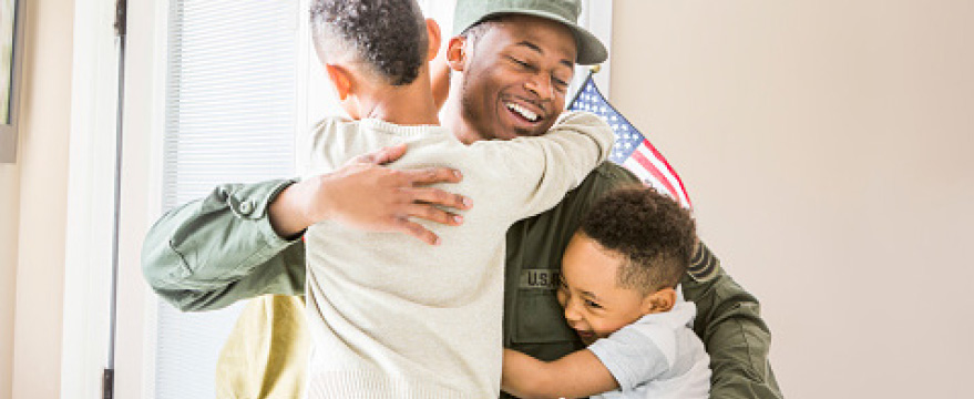 Soldier and family