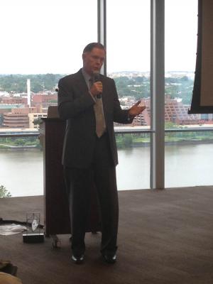 Rear Admiral David T. Hart, Jr. speaking