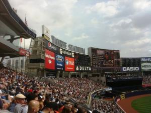filled seats at Yankee stadium